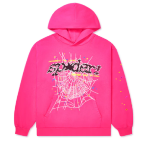 Sp5der Pink Hoodie at a sale price for men and women